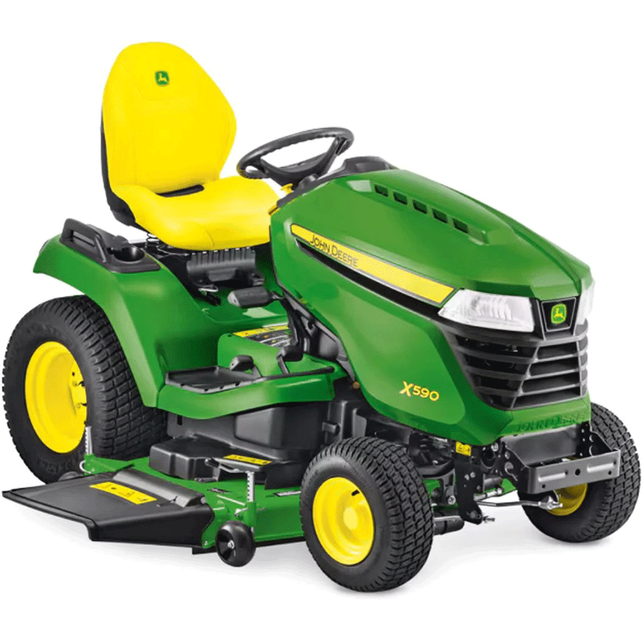 John Deere Rasentraktor X590 mit 137 cm Accel Deep Mähwerk – Modell 2025