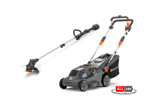 Husqvarna Aspire Akku Rasenmäher & Rasentrimmer Bundle Starter-Paket 18V